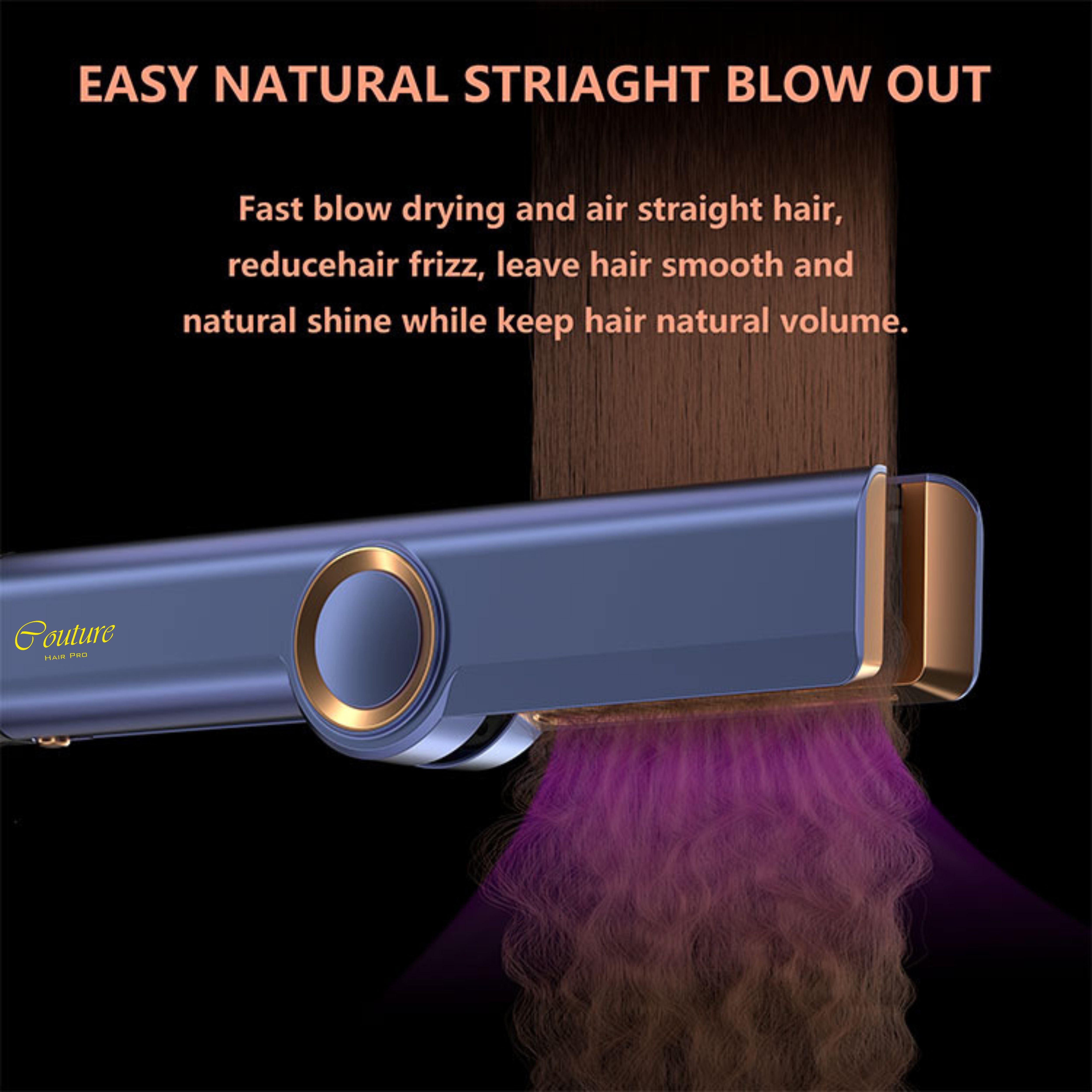 Couture Hair Pro Max Hairstrait Hair Straightener - Wet to dry Straightening with air. Professional Hair Straightener