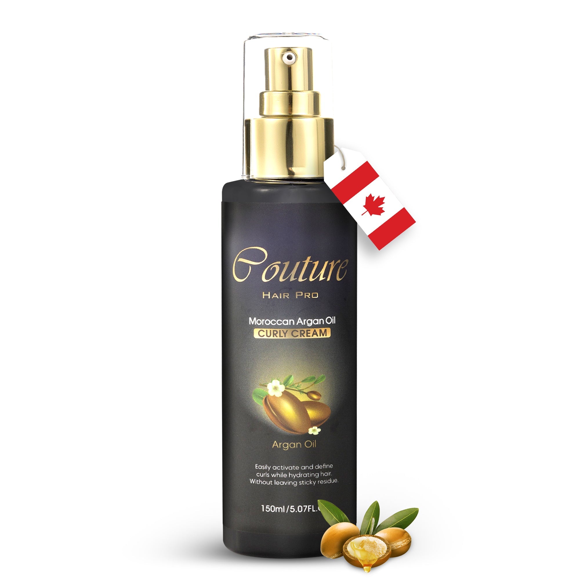 Couture Hair Pro Argan Oil Curly Cream - Anti HairLoss Curls Defining Cream - Scalp Repairing and Hair Growth Curling Cream infused with Biotin, Keratin, Rosemary Oil - 150 ML - Couture Hair Pro