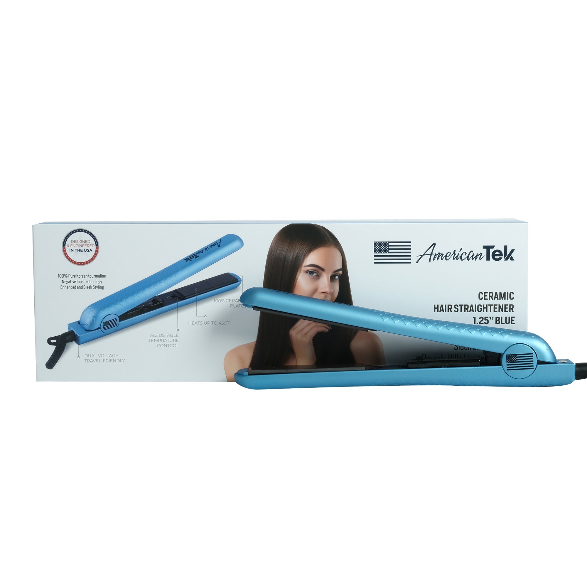 Couture Hair Pro Hair Straightener 1.25'' Limited Edition - Blue - Couture Hair Pro