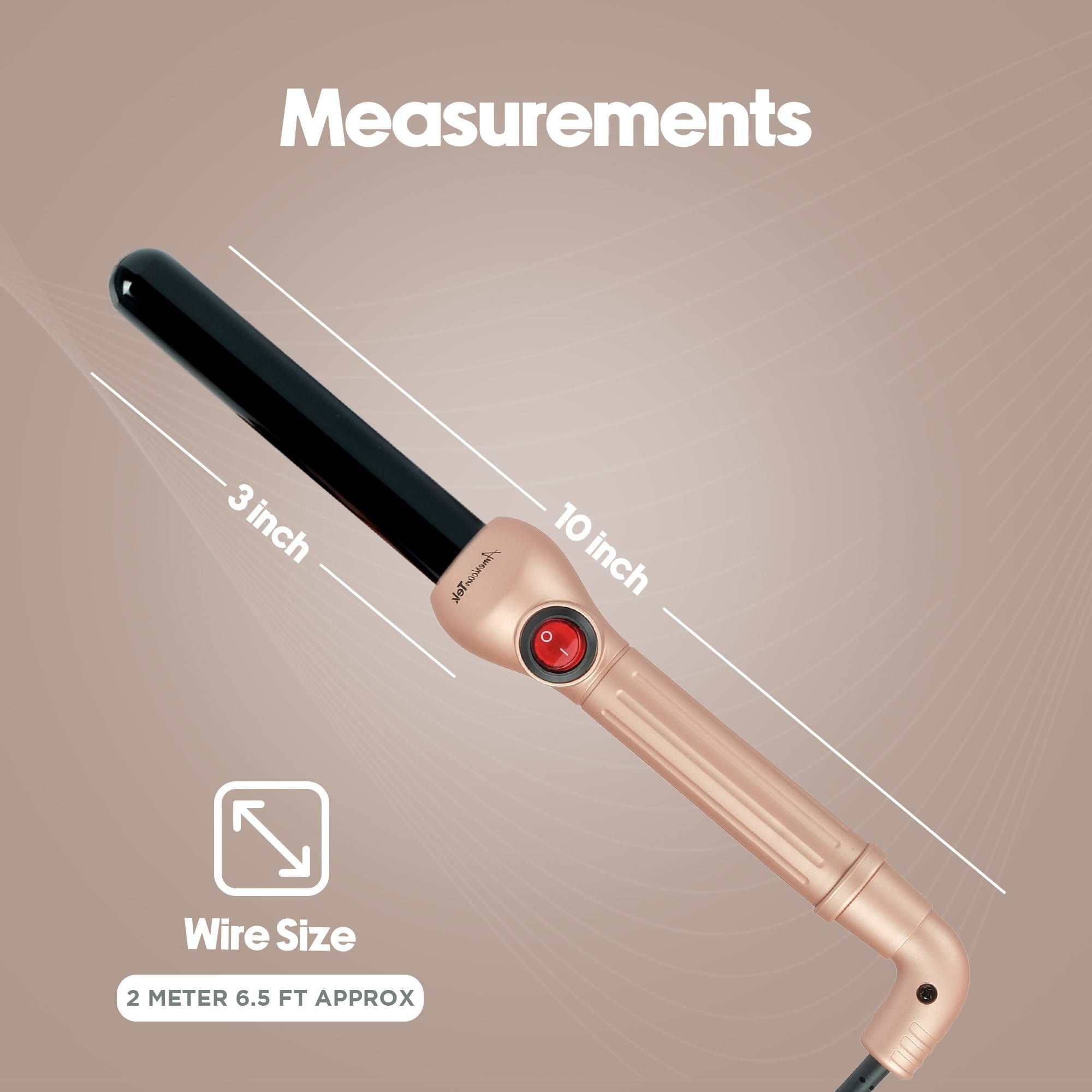 American Tek Hair Curler 25 MM - Rosegold - Couture Hair Pro