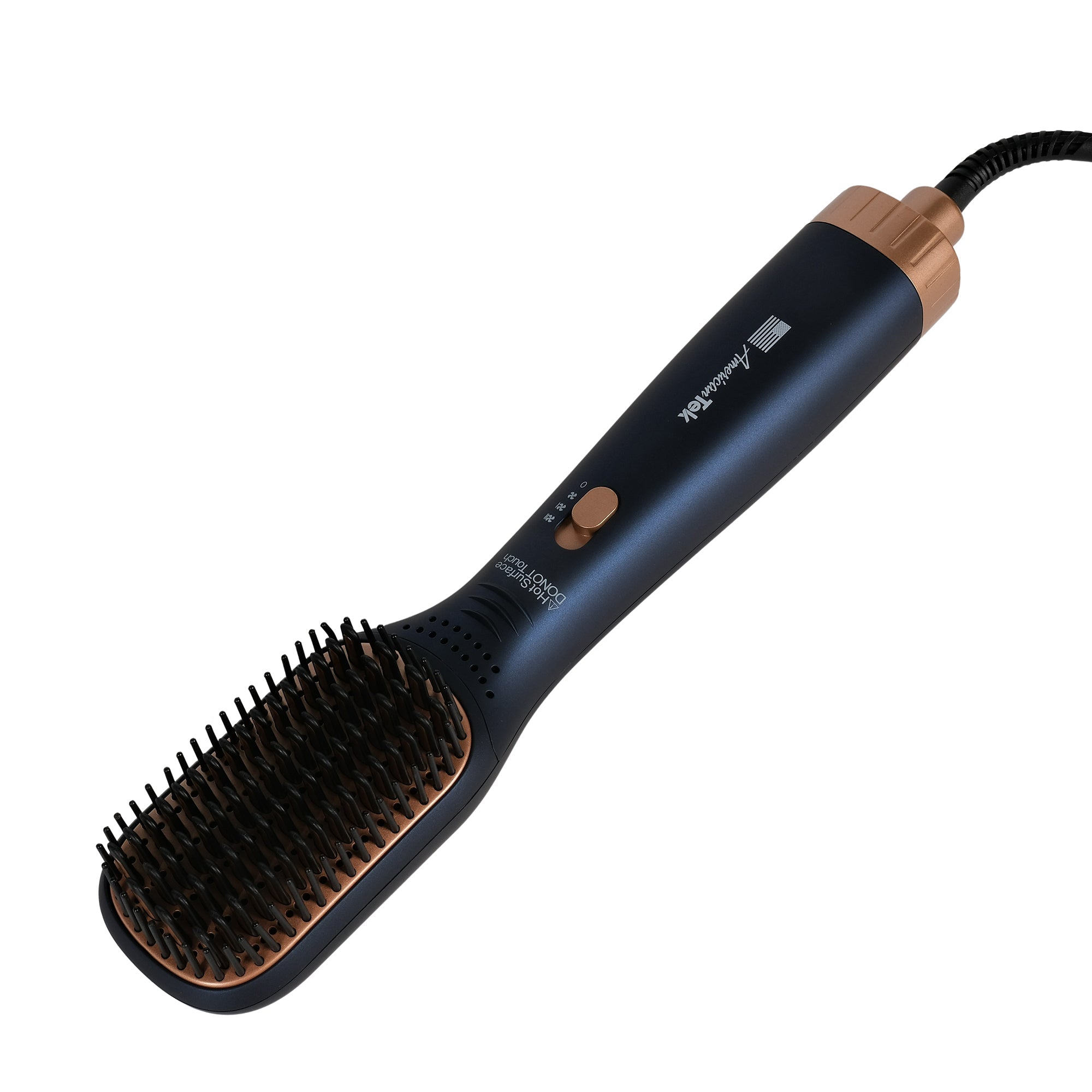 American Tek Hot Air Brush Ionic Volumizing Ceramic One-Step Blow Dryer Brush for Frizz Control and Precision Styling and Straightening (Blue 1100 Watts) - Couture Hair Pro