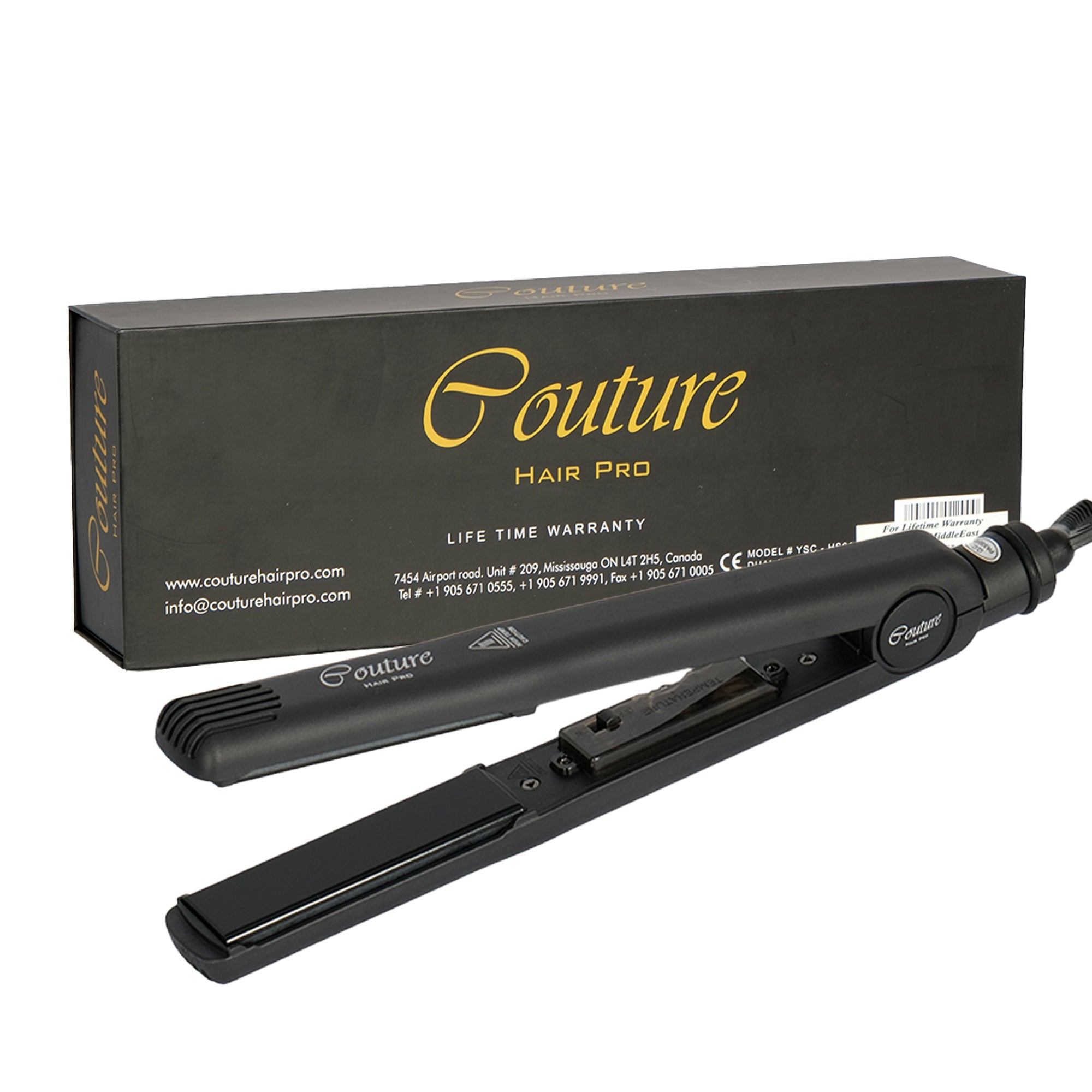 Couture Hair Pro Classic Hair Straightener 1'' - Black - Couture Hair Pro