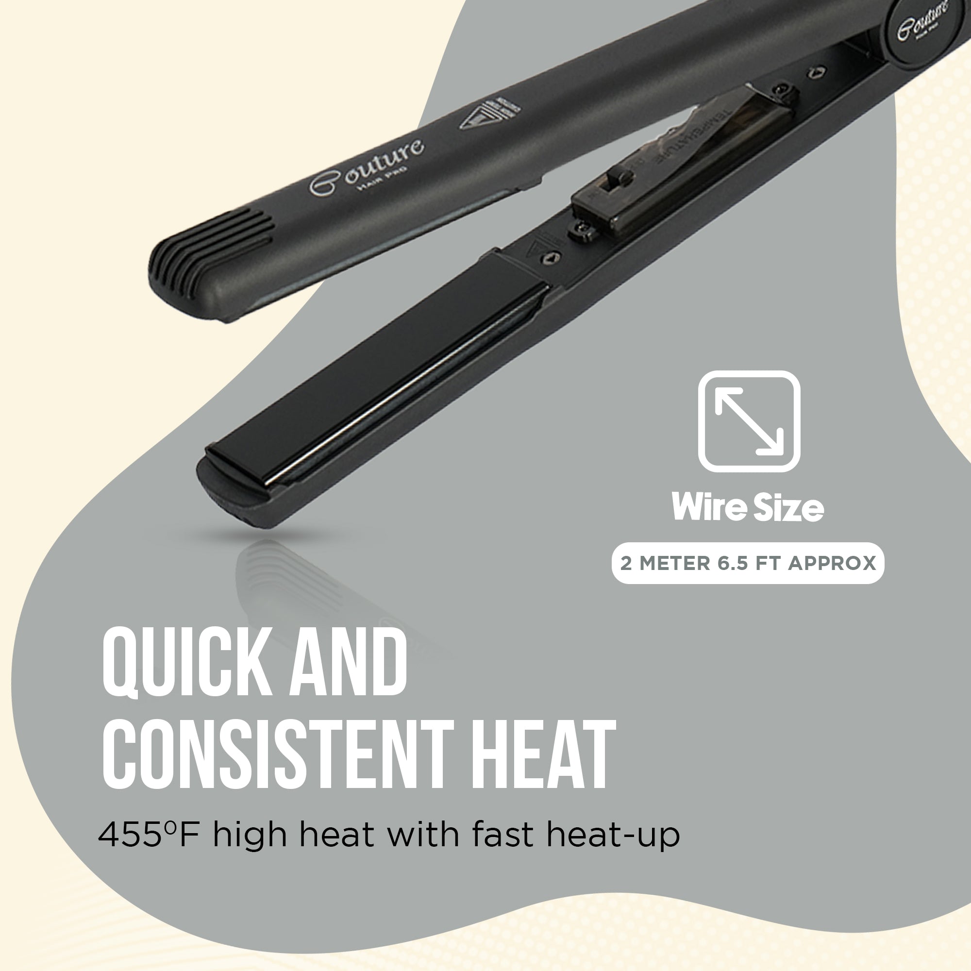 Couture Hair Pro Classic Hair Straightener 1'' - Black - Couture Hair Pro