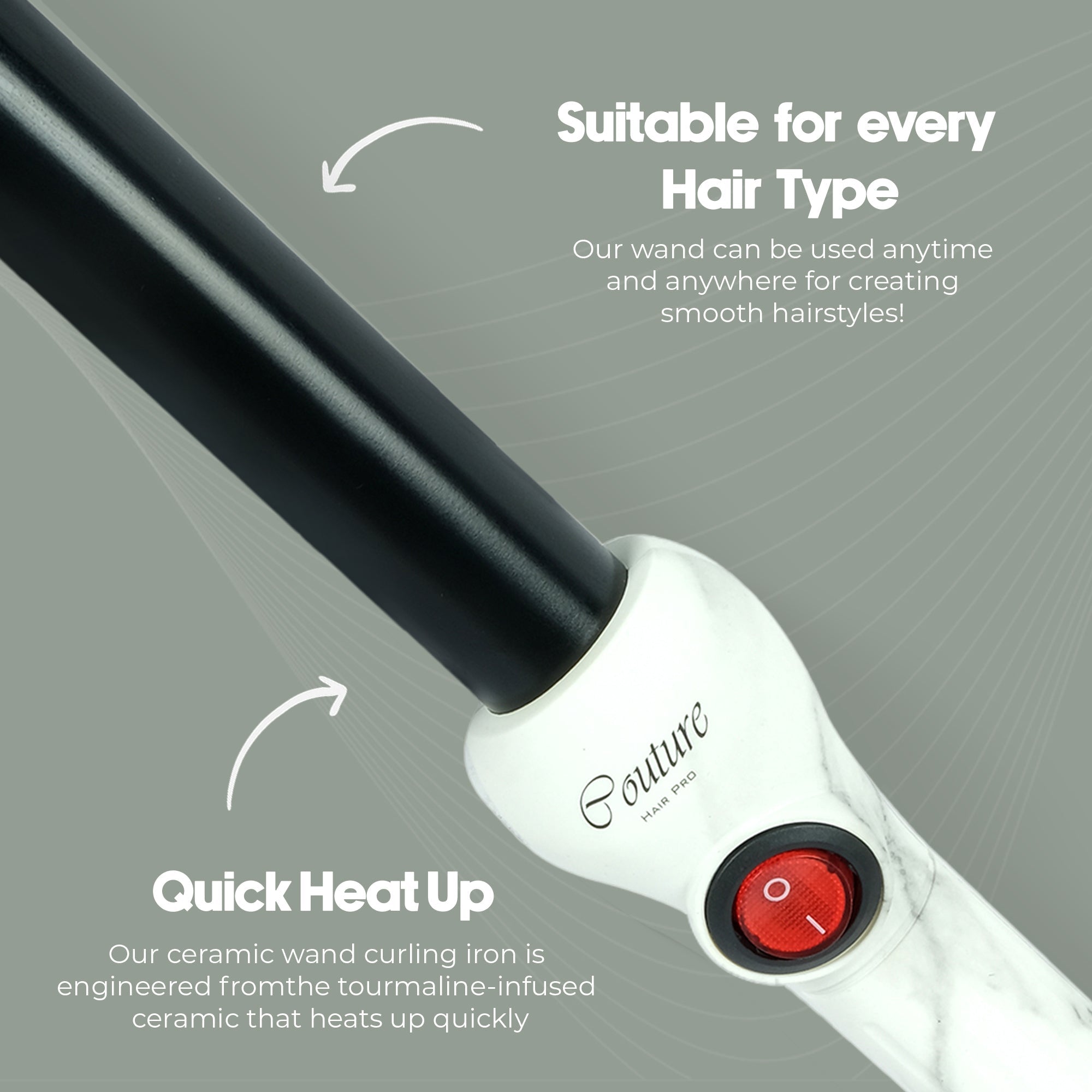 Couture Hair Pro Hair Curler 25 MM Beverly Hills Limited Edition - Marble - Couture Hair Pro