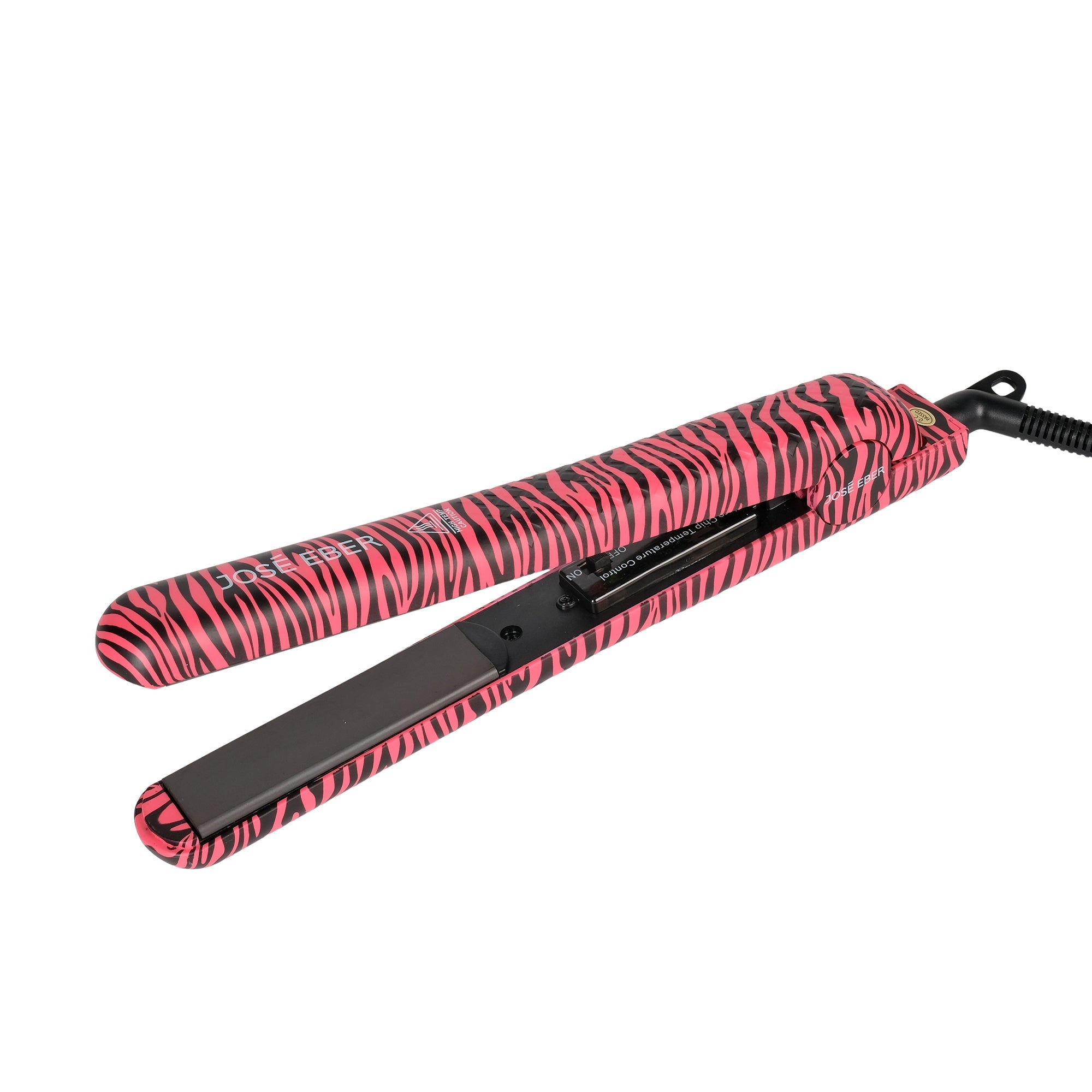 Jose Eber Pure Ceramic Flat Iron - Premium Hair Straightener for Salon Quality Results - Pink Zebra - Couture Hair Pro