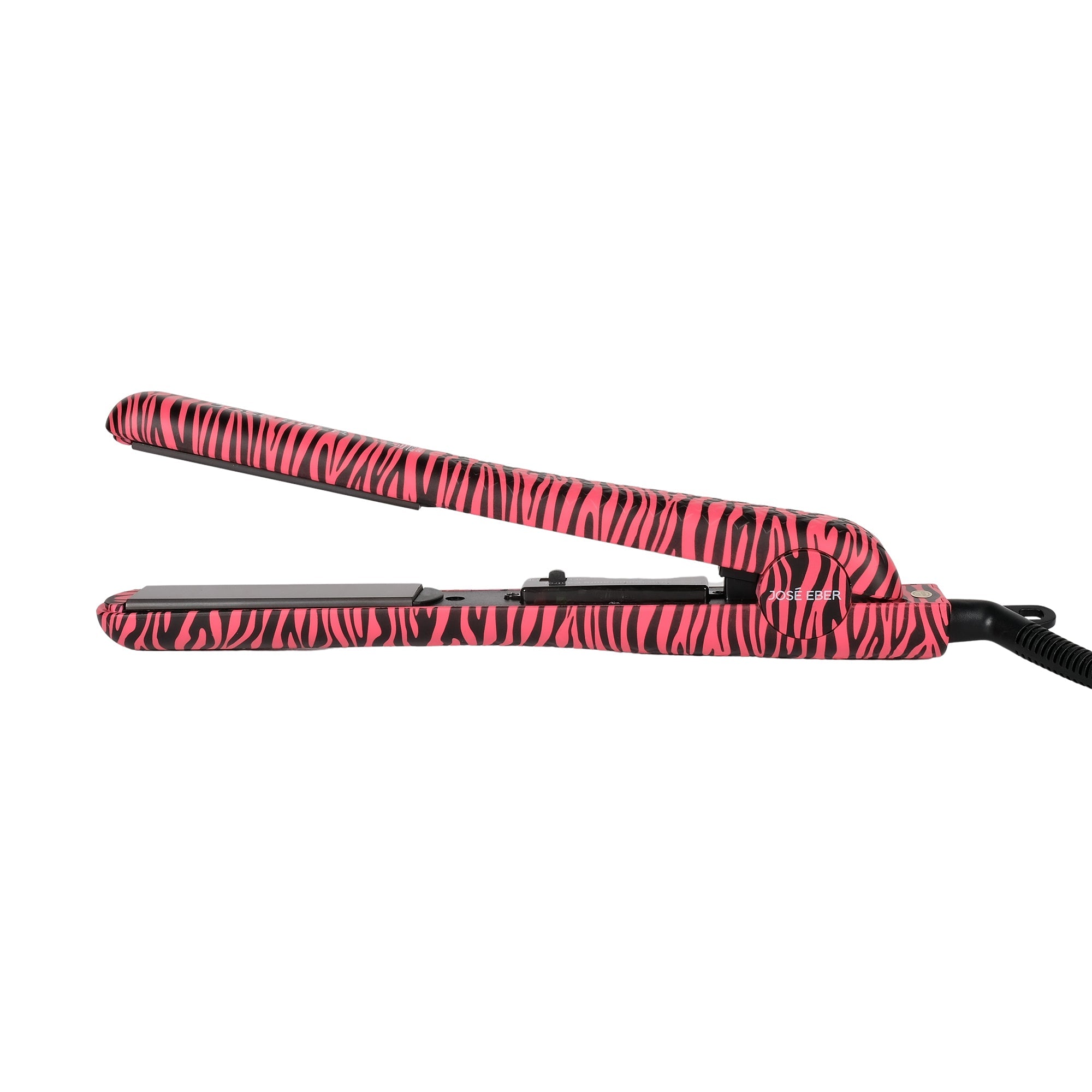 Jose Eber Pure Ceramic Flat Iron - Premium Hair Straightener for Salon Quality Results - Pink Zebra - Couture Hair Pro