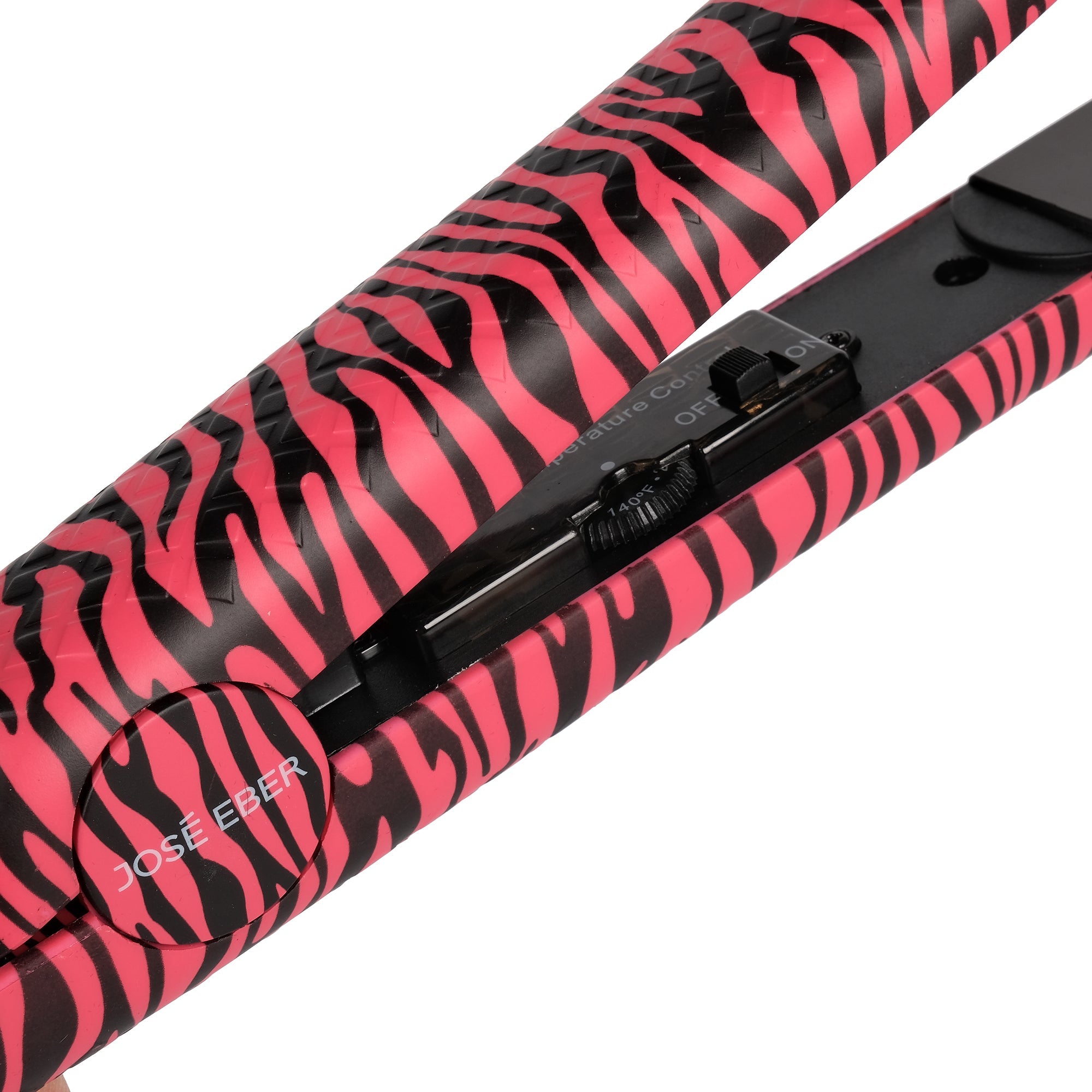 Jose Eber Pure Ceramic Flat Iron - Premium Hair Straightener for Salon Quality Results - Pink Zebra - Couture Hair Pro